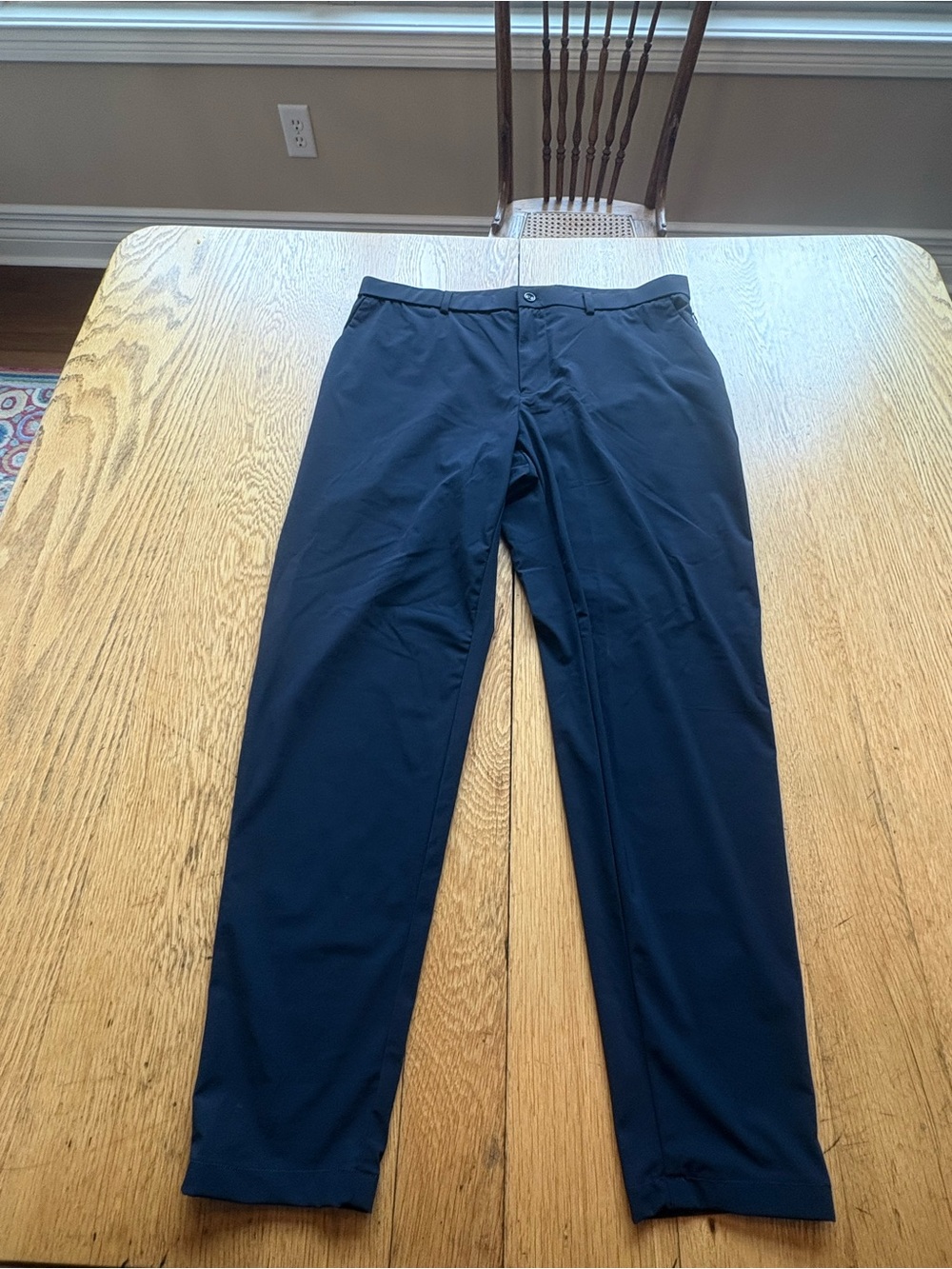 PAUL JONES Men's Slim Fit Dress Chino Pant Casual Stretch Pants Navy Blue EUC